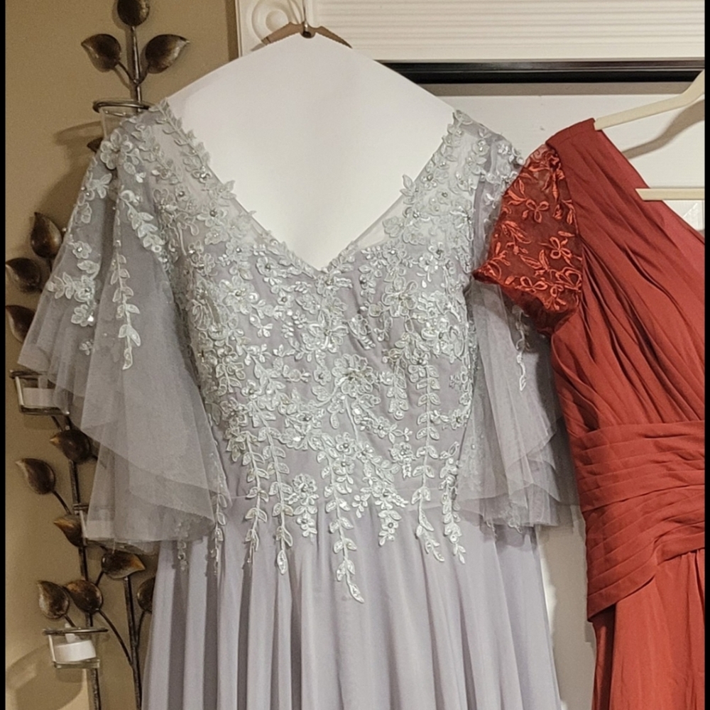 Bridesmaid/ mother of the bride dress NWOT Silver grey